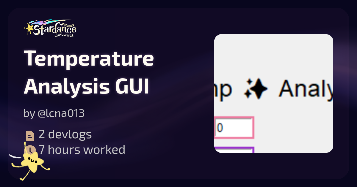 Temperature Analysis GUI - Stardance
