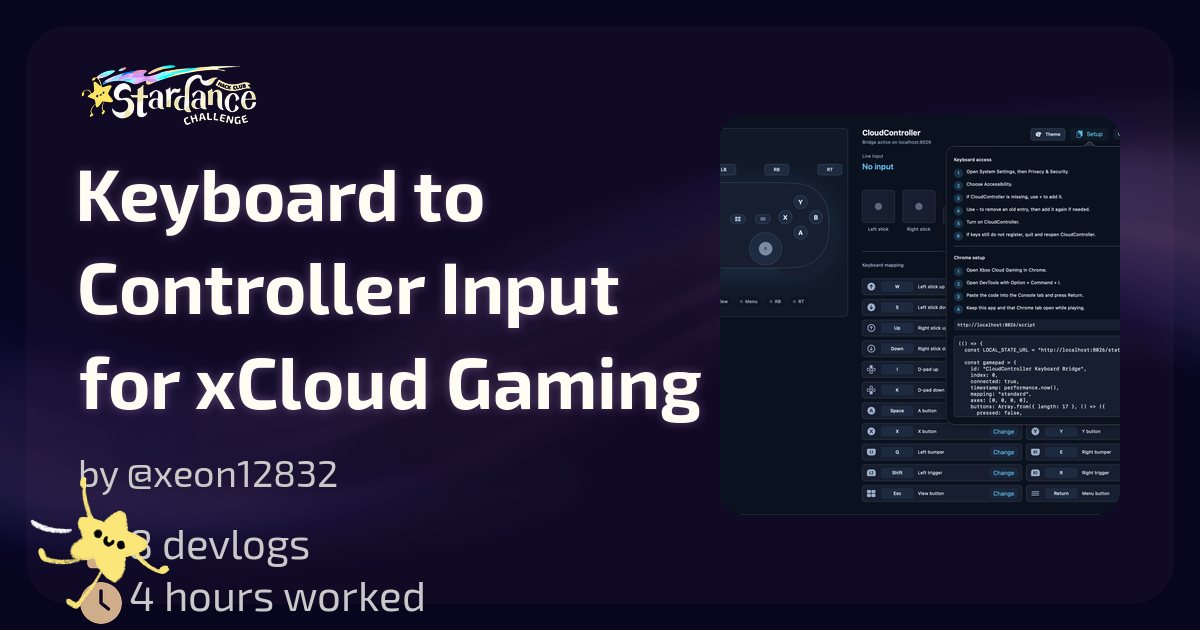 Keyboard to Controller Input for xCloud Gaming - Stardance
