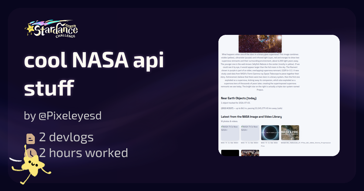 cool NASA api stuff - Stardance